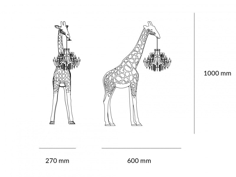 Напольная лампа из полиэтилена Qeeboo Влюбленный жираф ARCH-00033425 - Вид №9