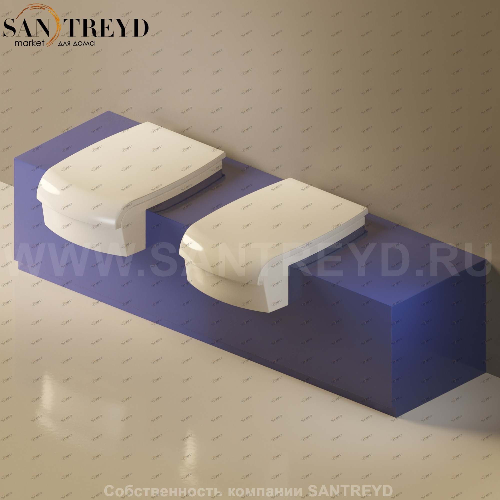 Flaminia UNA Консоль для унитаза и биде от 200 до 240 см синяя UNA240WB.5003 Ceramica Flaminia UNA240WB5003