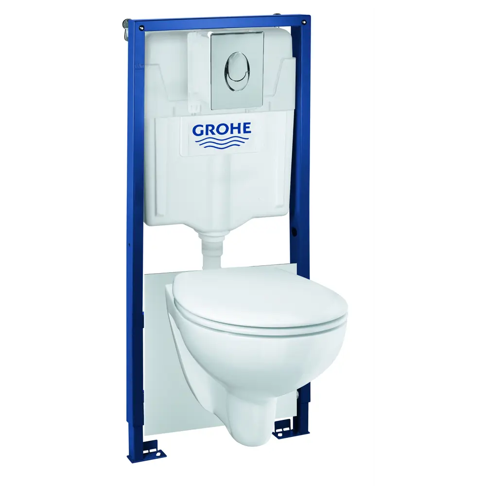 Комплект инсталляция Grohe Solido 5в1 39418000 с унитазом безободковым и кнопкой 81933256 STLM-2140308