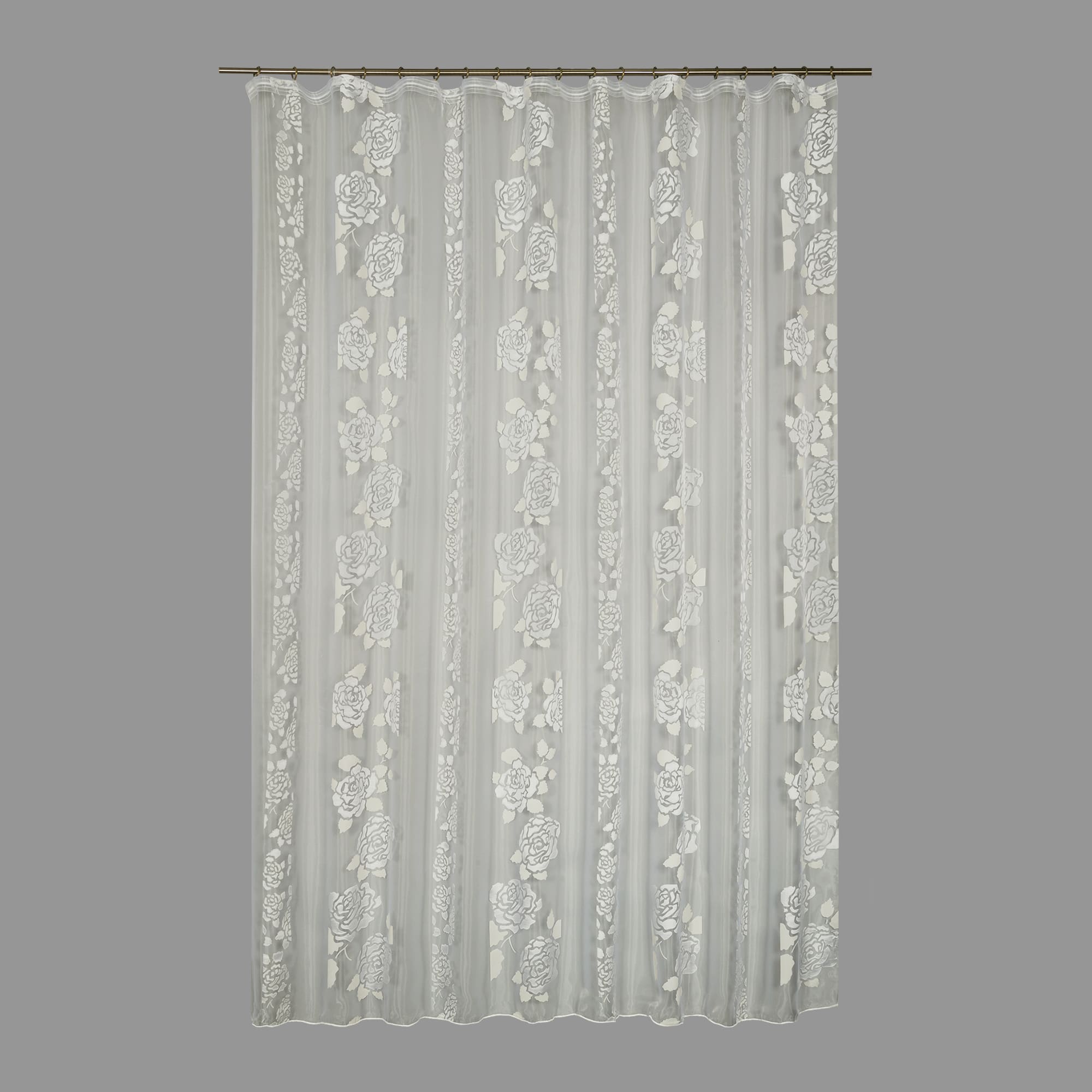 82594871 Тюль на ленте «Цветы» 300x275 см цвет бежевый Santreyd  - Вид №1