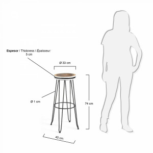 073278 Табурет Farley черный La Forma Faye