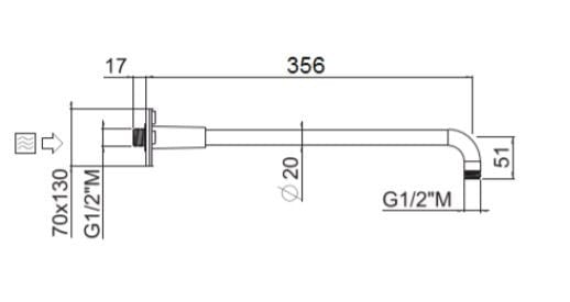 Душевая рука CARIMALI BRACCIO DOCCIA TONDO CON SUPPORTO ARCH-00061000 - Вид №2
