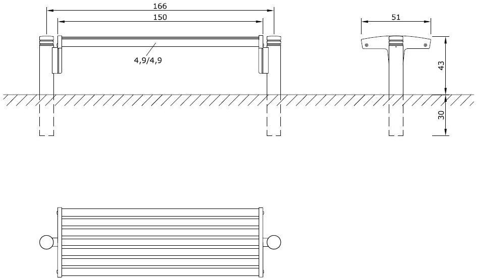 Euroform W Деревянная скамейка без спинки Fritz 1205  - Вид №1