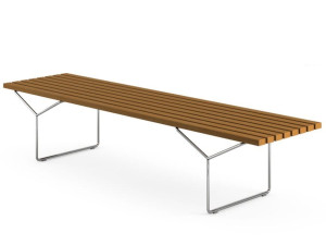 Садовая скамейка из стали и тика