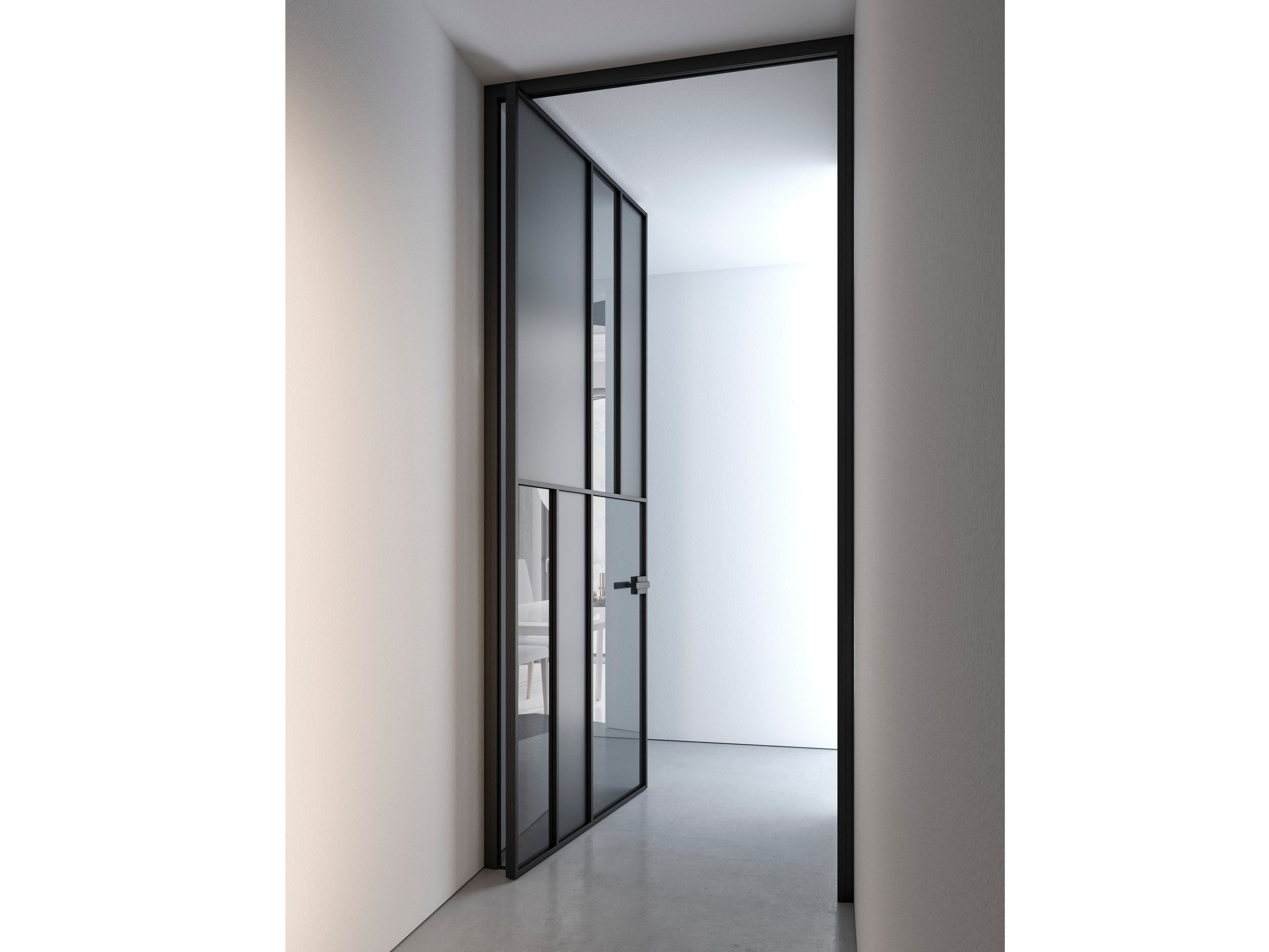 Стеклянная распашная дверь без поддельной рамы ALBED ARCH-00094607