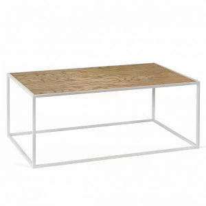 Журнальный столик прямоугольный темный дуб с белым основанием 100 см London white INTELLIGENT DESIGN  260951 Белый;коричневый