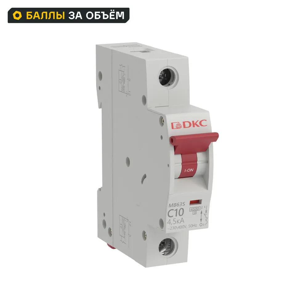 Автоматический выключатель DKC Yon 1P C10 А 4.5 кА STLM-2130259