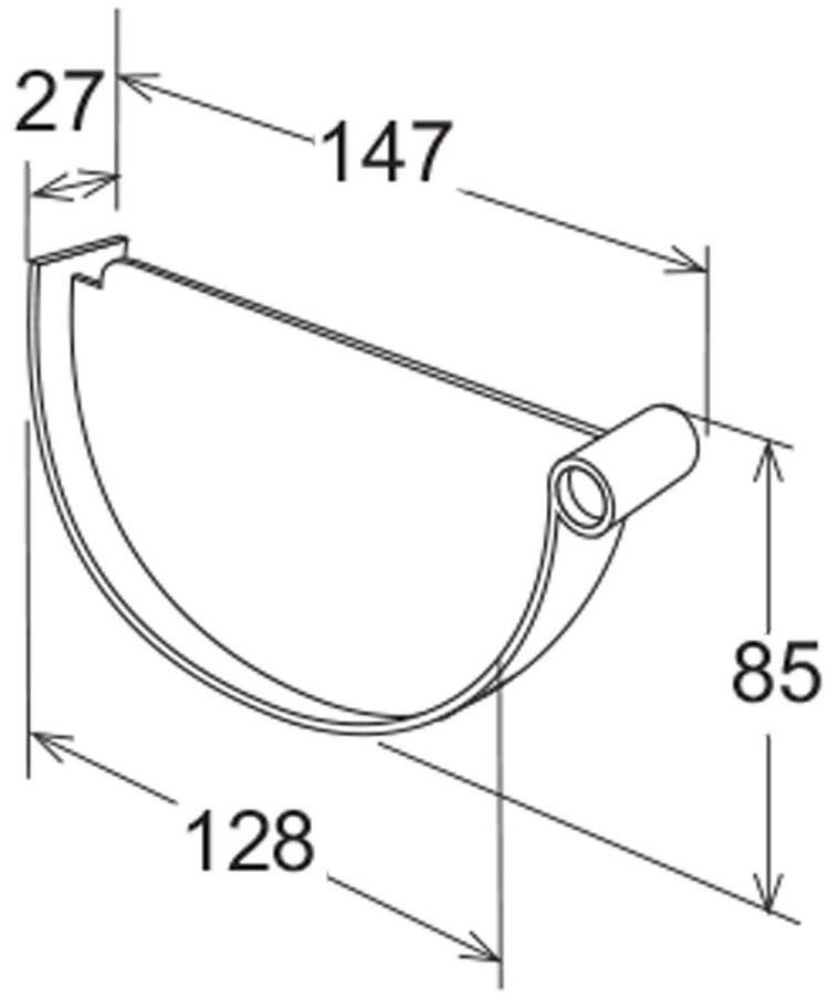 First Corporation Головка стыка со сливом для желоба First plast Tgs145m - Вид №1