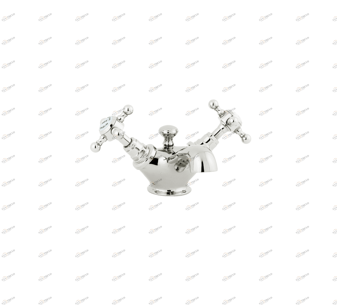 Gentry Home Смеситель для раковины мостик на 2 отверстия 200мм Mayfair Никель GH103018