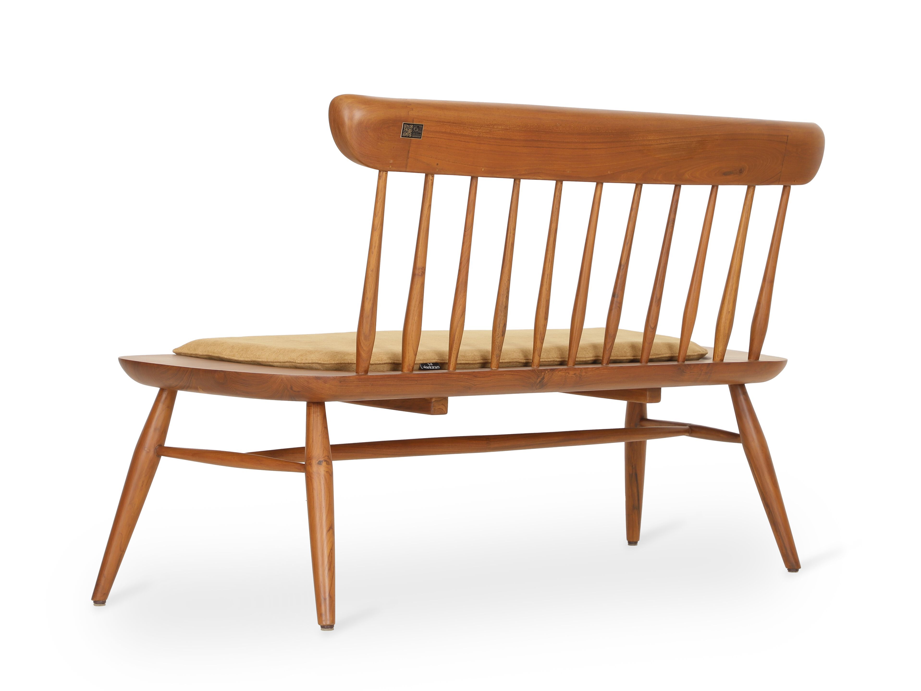 Скамейка из тикового дерева со спинкой Alankaram BUYUK ARCH-00098749 - Вид №6