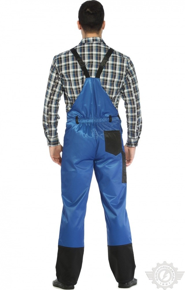 61472 Полукомбинезон "Мастер" василек-черный  Летняя спецодежда  размер 48-50/182-188  - Вид №3