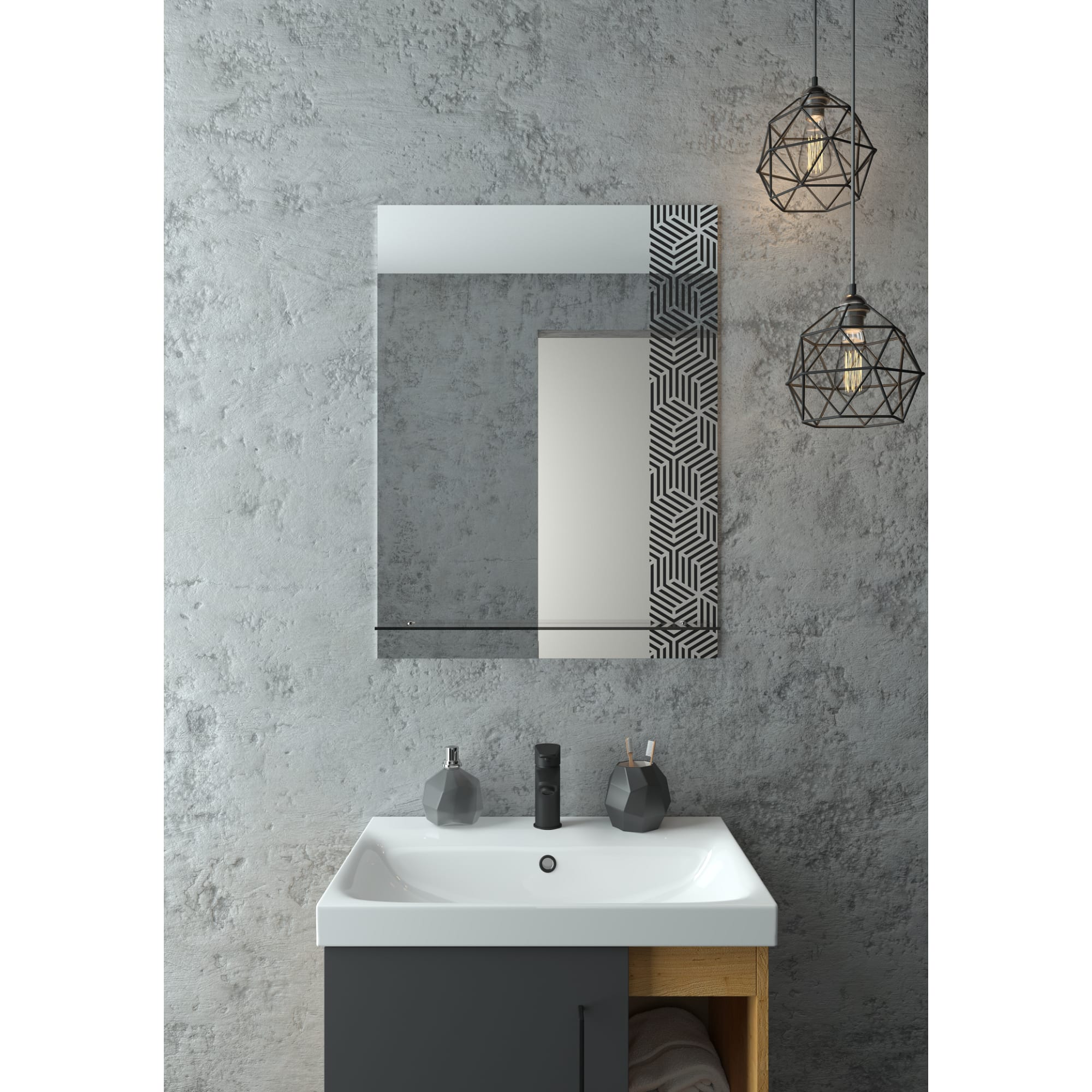 89180036 Зеркало Range с полкой 50х70 см нет Santreyd  - Вид №2