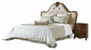 Arrediorg.it® Двуспальная кровать из массива дерева с мягким изголовьем Saletti 202-01a 150