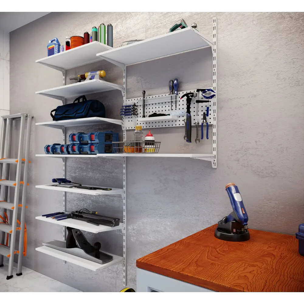 Держатель для гаечных ключей на перфопанель Spaceo 13.3x19.5 см сталь цвет белый STLM-2144145 - Вид №2