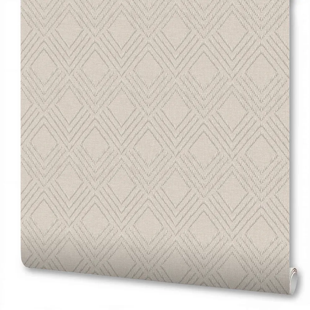 Флизелиновые обои Wallsecret Lana с геометрическим рисунком, песочные 89420070 STLM-1576802