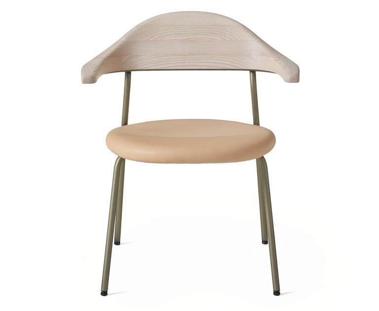 BassamFellows Мягкое кресло из нержавеющей стали и дерева Bicorn Cb-59u - Вид №1