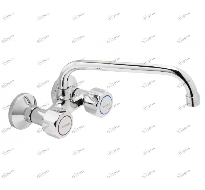 GENEBRE 68196 11 45 66 Wall sink mixer with 11 cm, high tube 24 cm spout 