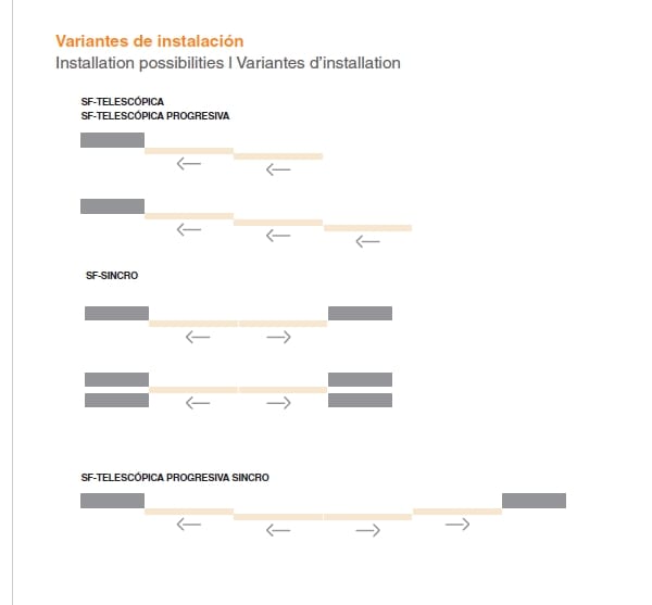 Система телескопических и синхронизированных дверей Saheco MULTIPLO TIMBER ARCH-00028061 - Вид №10
