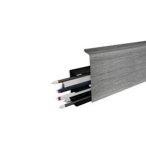 Плинтус напольный Prime ПВХ цвет алюминий 2220x2.2x80 мм