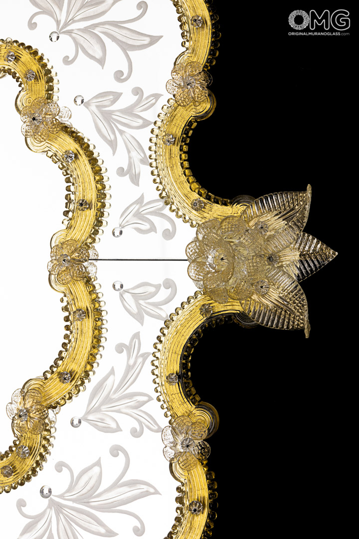 3626 ORIGINALMURANOGLASS Венецианское зеркало Куирино Голд - муранское стекло OMG  см  - Вид №1