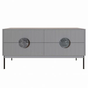 Комод низкий с четырьмя ящиками светло-серый Alto BRAGIN DESIGN ДИЗАЙНЕРСКИЕ, LIVING 00-3862448 Серый