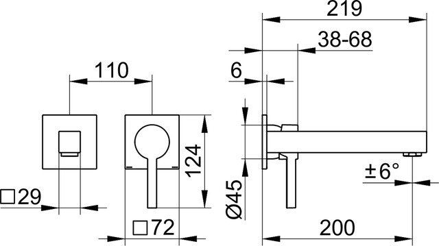 59116010201 Однорычажный смеситель для умывальника KEUCO Edition 90 Square - Вид №4