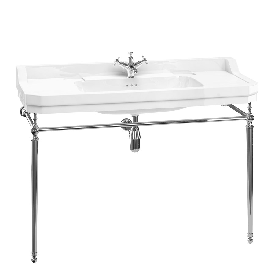 Burlington Edwardian Подставка для умывальника Edwardian 120 см, хромированная латунная фурнитура 3 отверстия под смеситель B19 3TH T51 CHR 