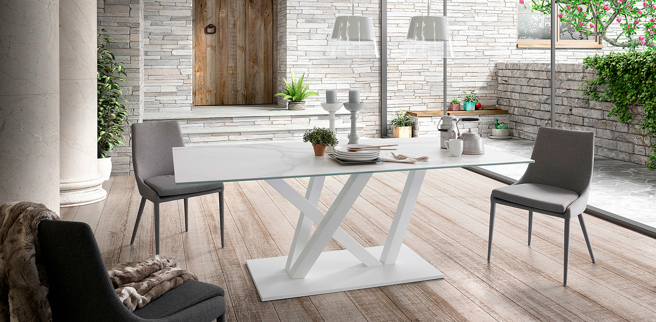 Стул обеденный темно-серая экокожа с тканью Dant от La Forma LA FORMA  148145 Серый  - Вид №3