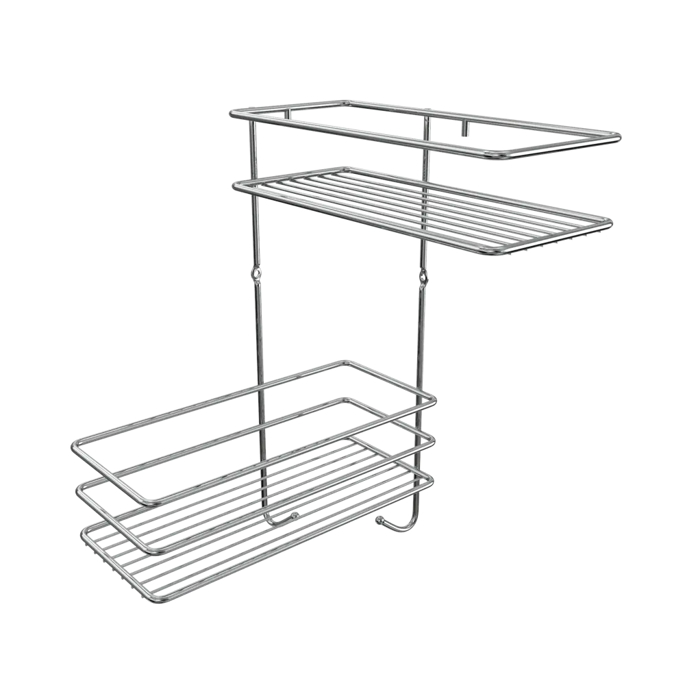 Полка настенная угловая двойная Lemer Soul 22.5x35x22.5 см металл цвет хром 83744061 STLM-2201526 - Вид №2