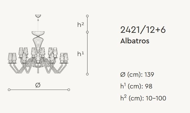 Хрустальная светодиодная люстра Italamp Albatros ARCH-00093393 - Вид №2