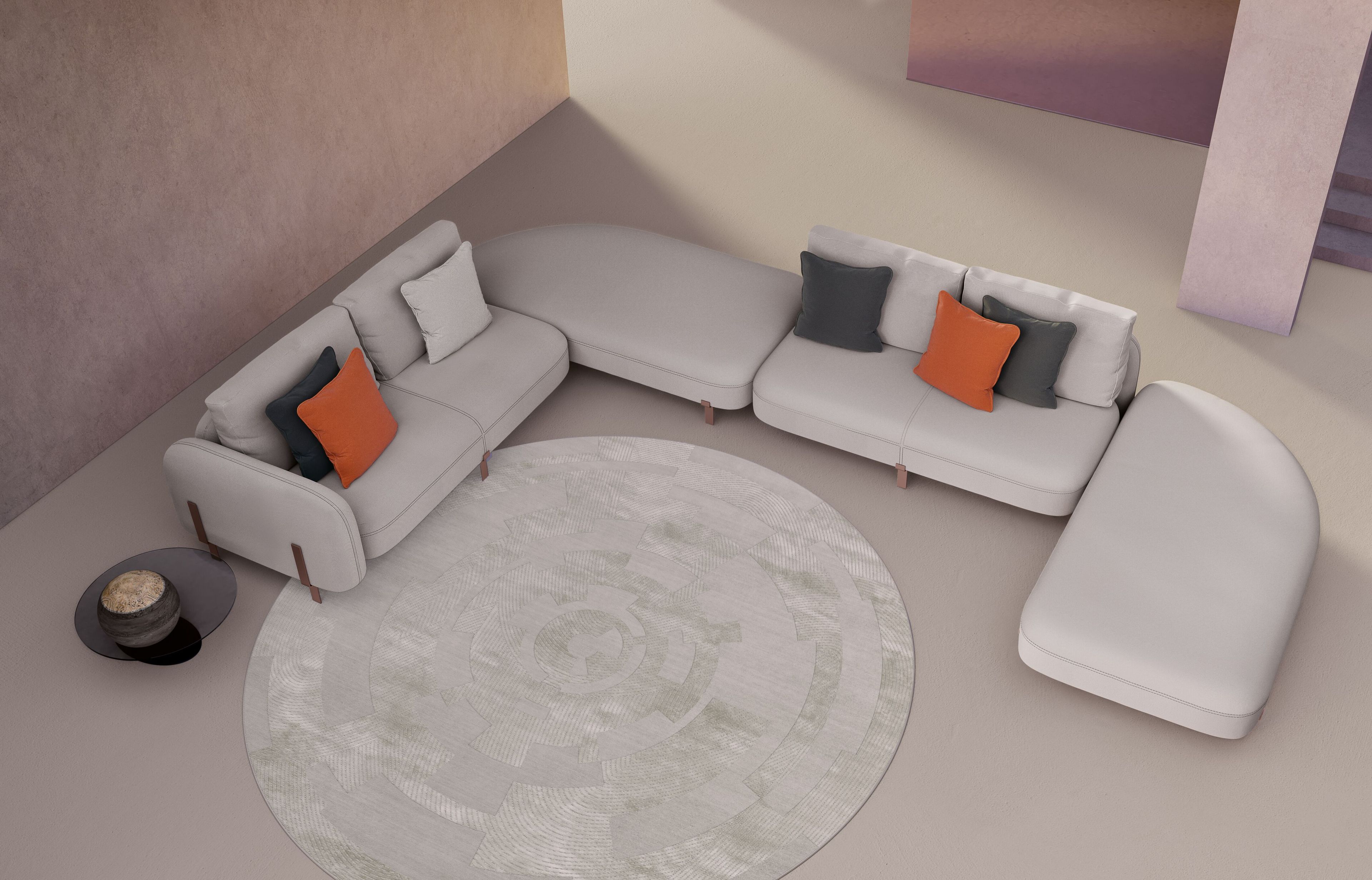 6-местный кожаный угловой модульный диван и многое другое Bizzotto Italia ARCH-00150857 - Вид №2