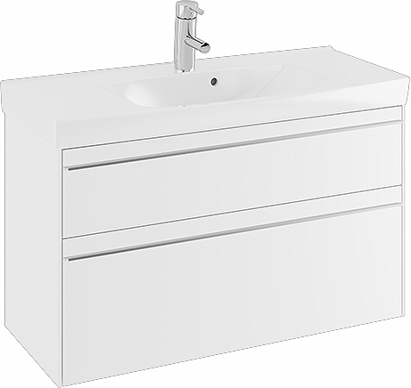 47393 Комплект мебели IFO Sense, с двумя ящиками, Ш = 900 мм, Ш1 = 922 мм, белый  - Вид №3