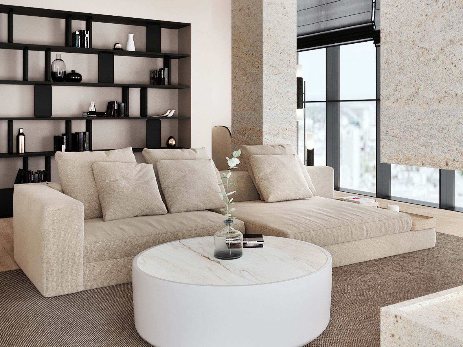 Тканевый диван с полуостровом ANA ROQUE INTERIORS ARCH-00151535 - Вид №1