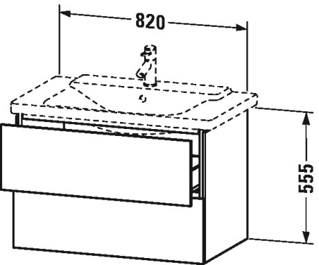 LC624701818 L-Cube Тумбочка подвесная Белый матовый, декор Duravit - Вид №1