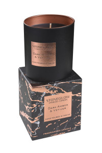 GWST0004 Stoneglow - Свеча-стакан Luna Dark Amber & Vetiver ijlbrown