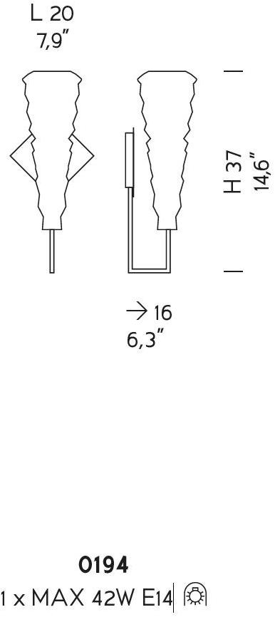 Sylcom Настенный светильник из стекла Chaotic 0194 - Вид №2