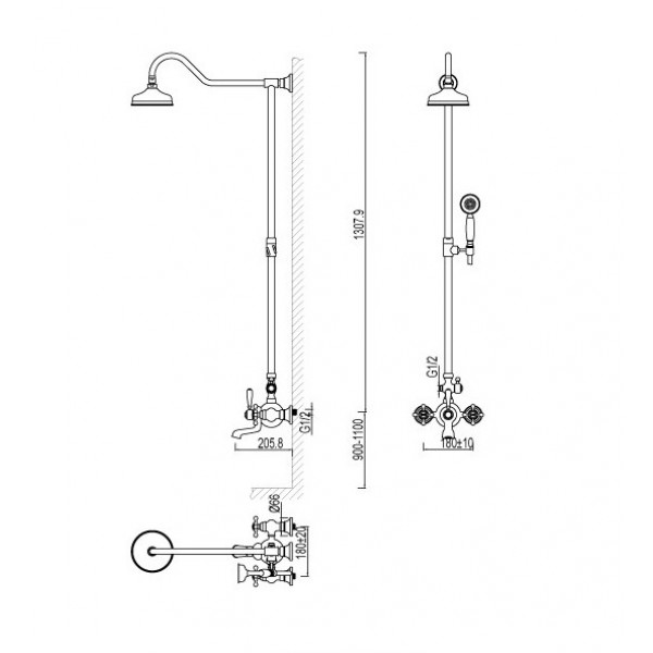 Душевая стойка Schein (Германия) Saine 8053055 sun-id-561397 - Вид №1