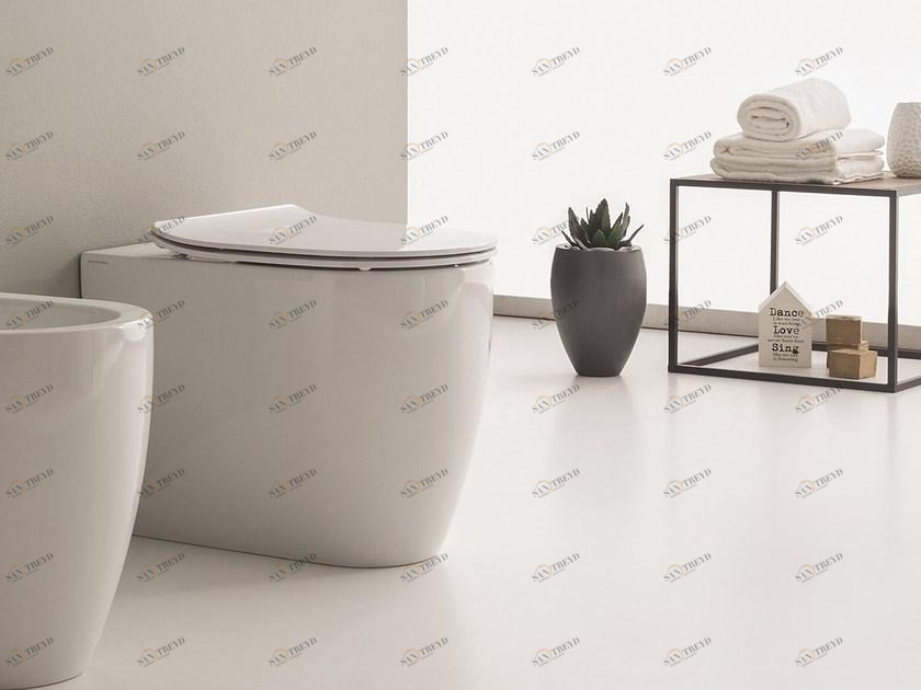 5522 Приставной унитаз напольный Белый Scarabeo Ceramiche Moon Италия