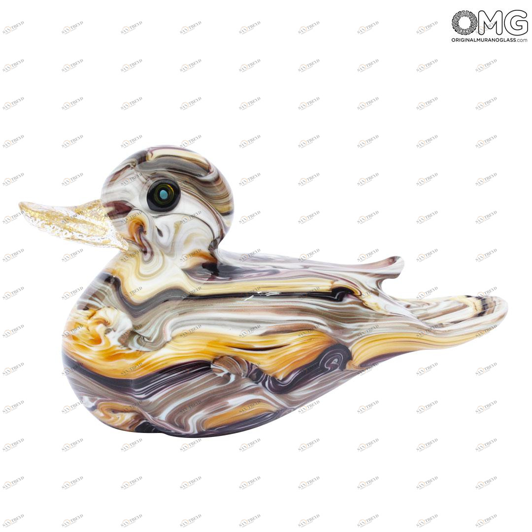 2067 ORIGINALMURANOGLASS Скульптура Разноцветный утёнок - муранское стекло 17 см 
