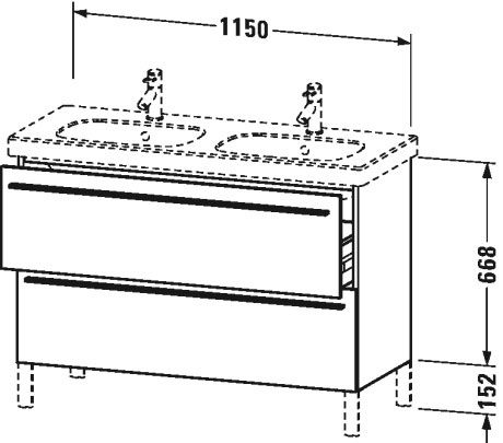 XL651802121 Тумбочка напольная X-Large #XL6518 1150 x 470 мм Орех темный декор Duravit - Вид №1