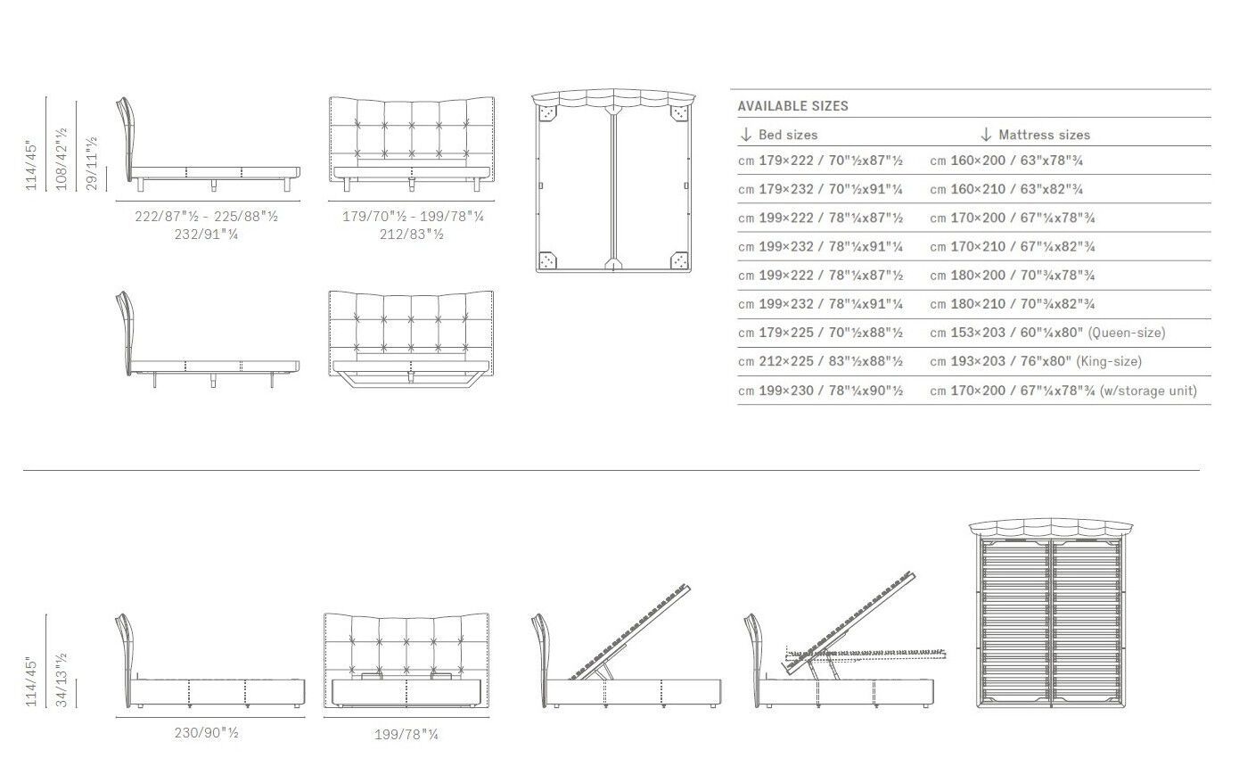 Тканевая кровать с мягким изголовьем Poltrona Frau ночь-кровати ARCH-00035023 - Вид №6
