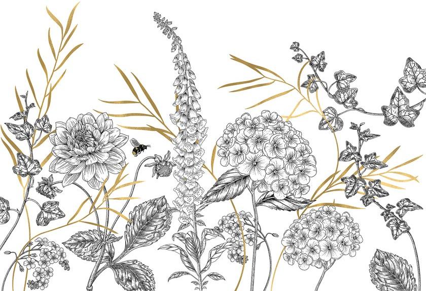 Komar Флизелиновые обои с цветочными мотивами Raw Rsx8-054 - Вид №1