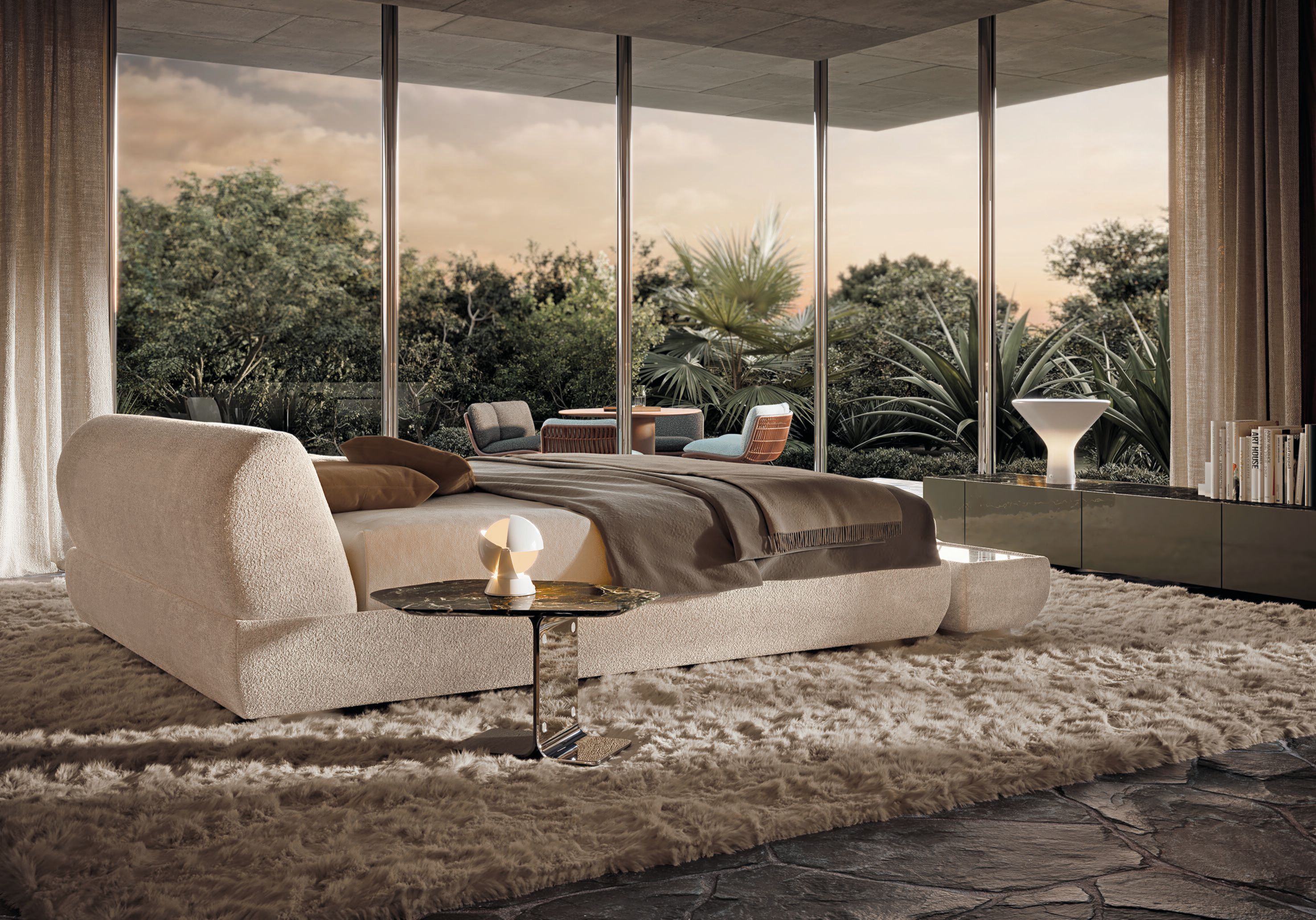 Двуспальная мягкая кровать из ткани Minotti Supermoon ARCH-00114530 - Вид №3