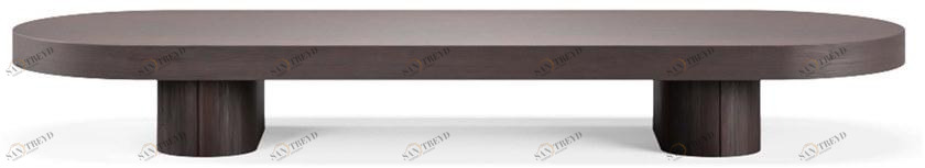 HMD INTERIORS Низкий овальный журнальный столик из фанерованной древесины sun-id-1421449