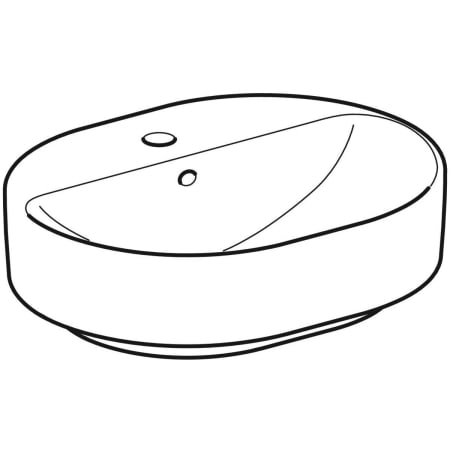 500.778.01.2 Накладная раковина Geberit VariForm эллиптической формы, с полкой для отверстия под смеситель Geberit  - Вид №1