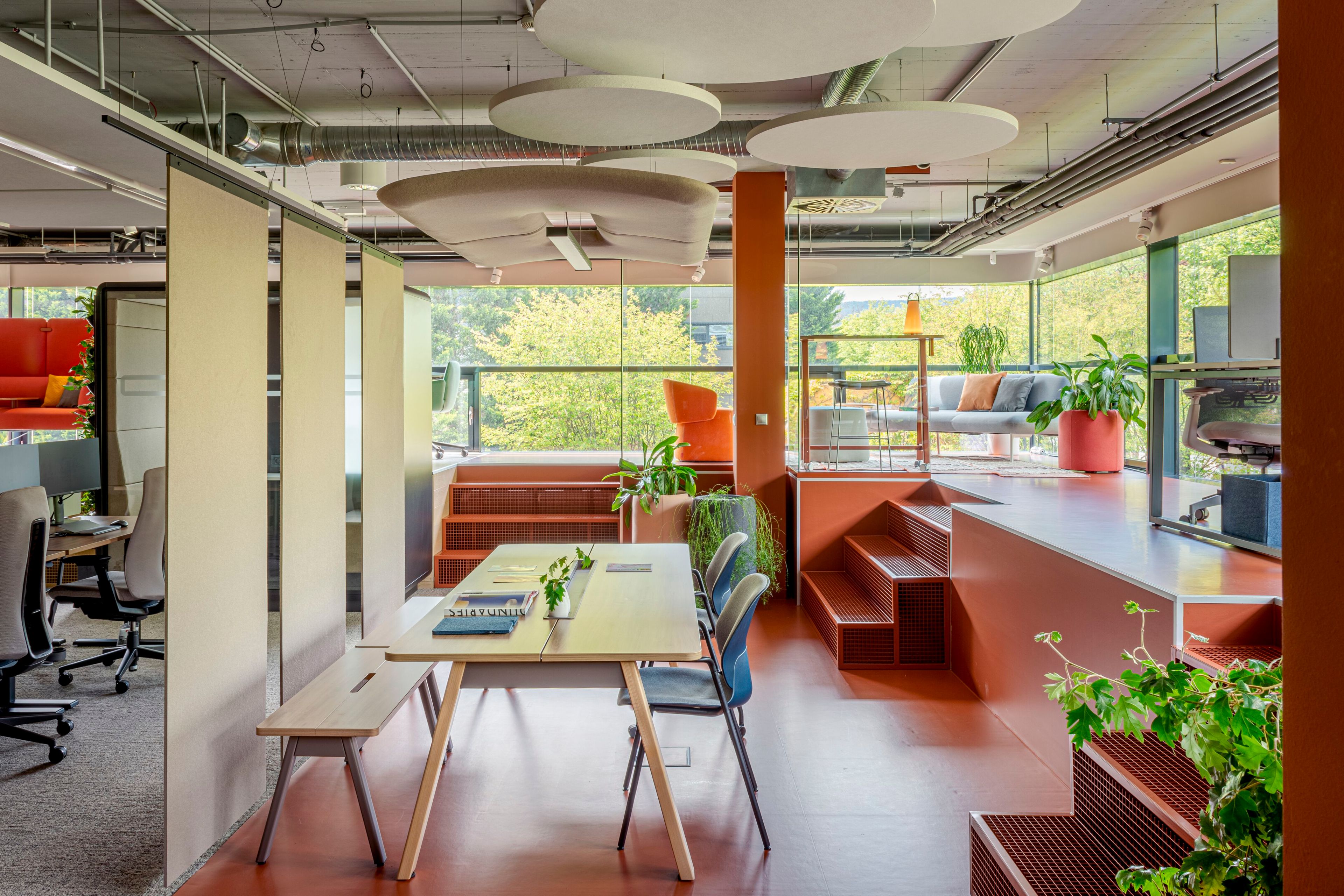 Мягкая скамейка из дерева и ткани Haworth Intuity ARCH-00057587 - Вид №2