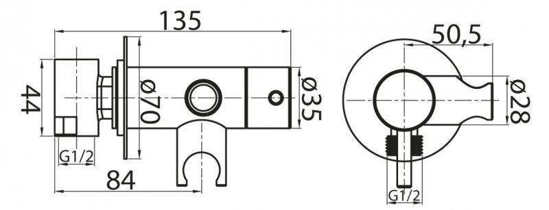 Смеситель для душа и гигенического душа Cezares CZR-DA1-02 ARTICOLI VARI - Вид №1