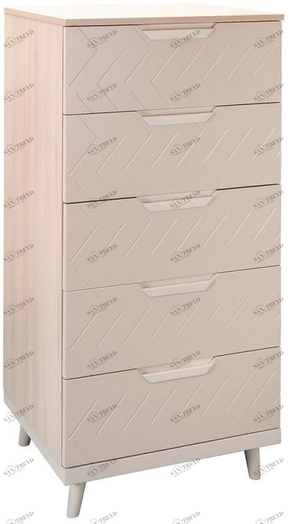 1424 Комод с 5 ящиками Сканди Жемчужно-белый R-HOME 4009266h_Жемчуг