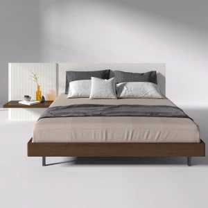 Кровать двуспальная 160х200 с навесной полкой тонированный дуб с белым Mark BRAGIN DESIGN ДИЗАЙНЕРСКИЕ 00-3879388 Белый;коричневый