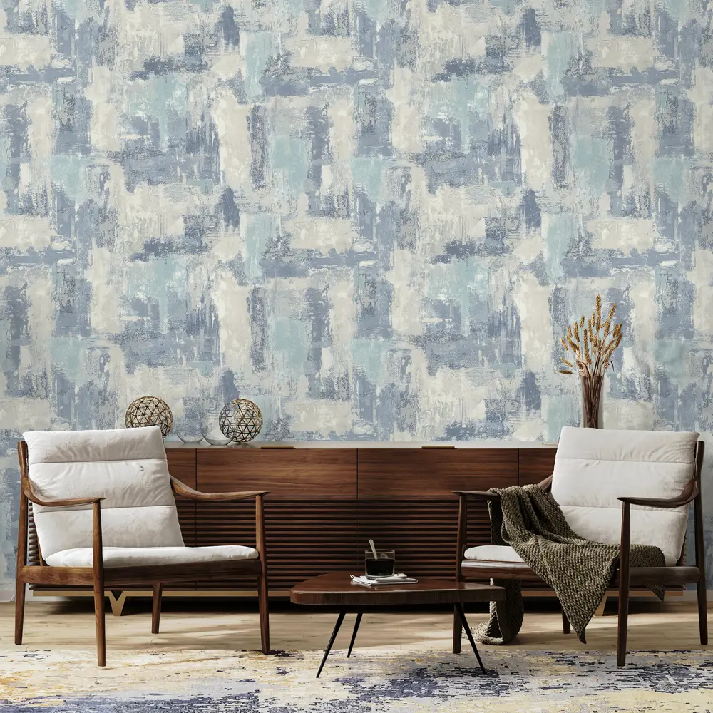 Обои флизелиновые Diamond Wall голубые 1.06 м DI5057-03 STLM-2096360 - Вид №2